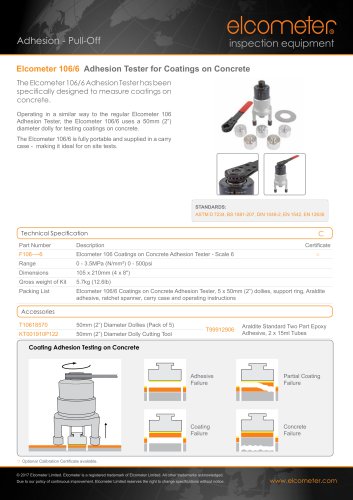 Elcometer 106/6 - Adhesion Tester for Coatings on Concrete