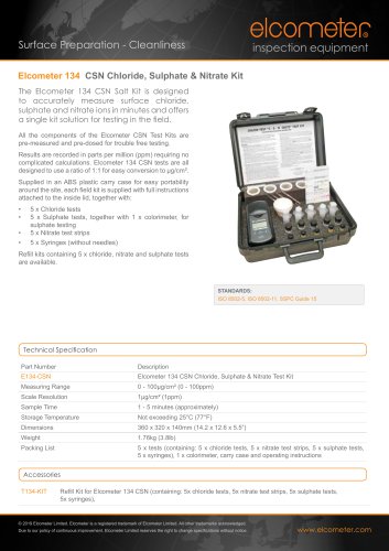 Elcometer 134 CSN Chloride, Sulphate & Nitrate Kit