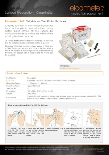 Elcometer 134S Chloride Ion Test Kit for Surfaces