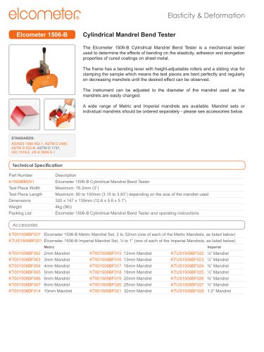 Elcometer 1506 - Mandrel Bend Tester