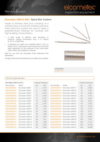 Elcometer - Spiral Bar Coaters