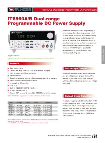 IT6860A/B Dual-range Programmable DC Power Supply