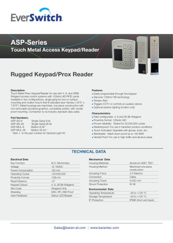 ASP-Series Touch Metal Access Keypad/Reader