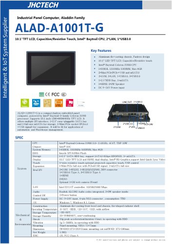 ALAD-A1001T/Panel PC/JHC