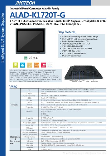 ALAD-K1720T/Panel PC/JHC