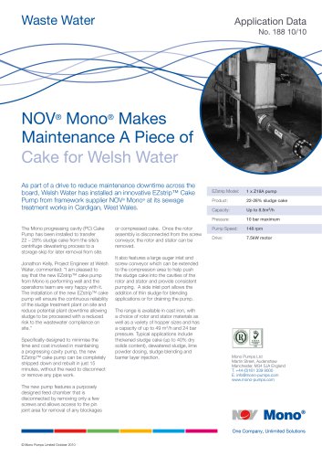 NOV® Mono® Makes Maintenance A Piece of Cake for Welsh Water