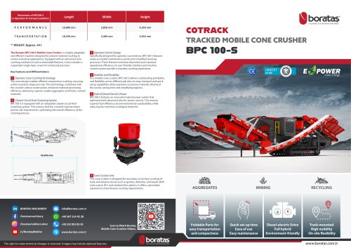 BPC100S - Boratas Tracked Mobile Cone Crusher with Screen