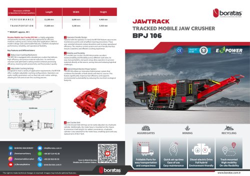 BPJ106 - Boratas Tracked Mobile Jaw Crusher