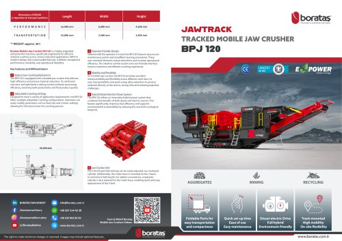BPJ120 - Boratas Tracked Mobile Jaw Crusher 