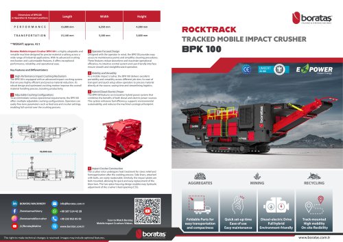 BPK100 - Boratas Tracked Mobile Impact Crusher