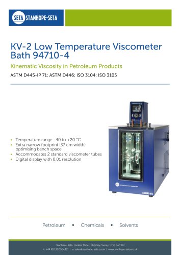 KV-2 Low Temperature Viscometer Bath 94710-4