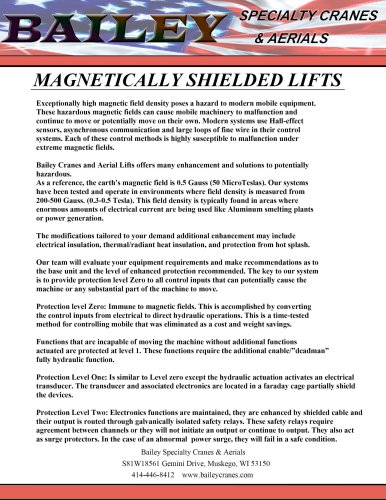 Magnetically Shielded Lifts