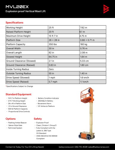 MVL20EX Vertical Mast Lift