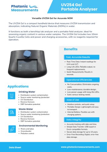 UV254 Go UVT Meter UVA Analyser