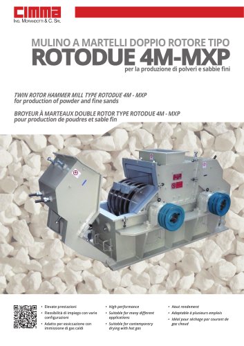 TWIN ROTOR HAMMER MILL TYPE ROTODUE 4M - MXP for production of powder and fine sands