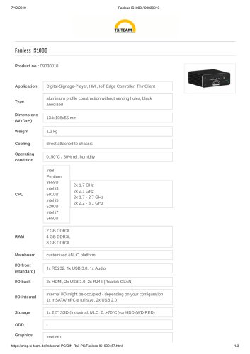 Fanless IS1000