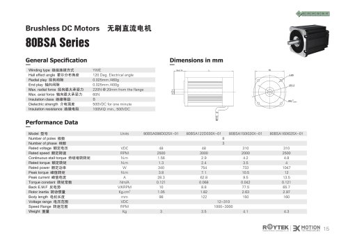 Brushless Motor/Three-phase/80BSA Series