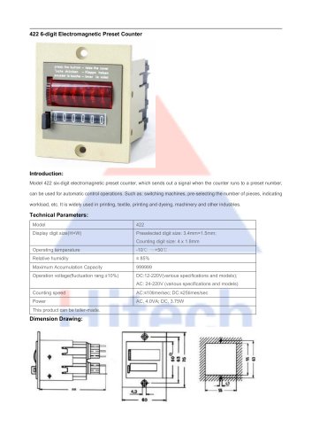 Hitech Electromechanical Preset Counter 422