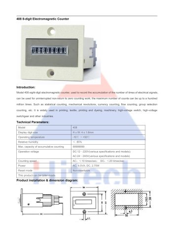 Hitech Pulse Totalizer counter 408