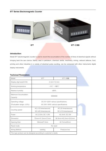 Hitech Pulse totalizer counter 877