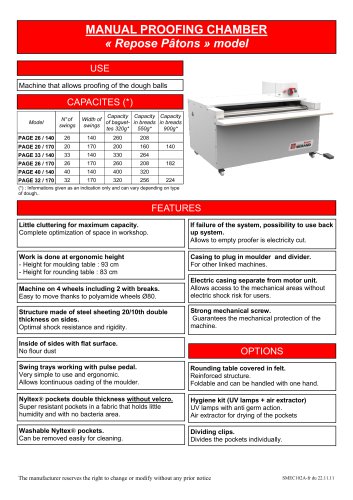 MANUAL PROOFING CHAMBER