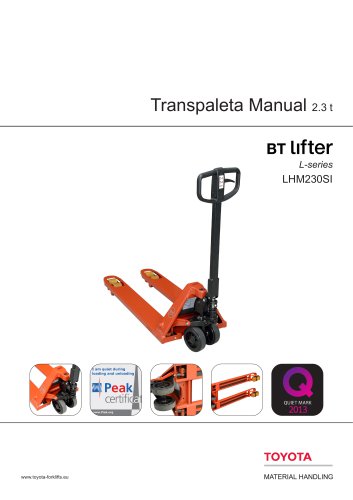 Transpaleta Manual 2.3 t BT Lifter L-series LHM230SI