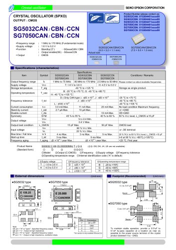 SG5032CAN / CBN / CCN SG7050CAN / CBN / CCN