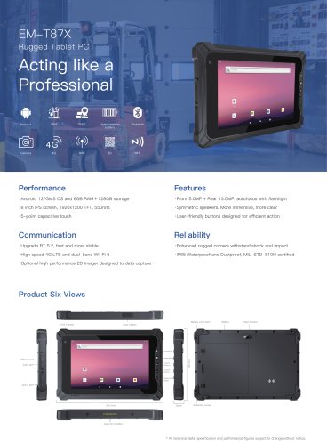 EM-T87X Rugged Tablet PC:Acting like a Professional