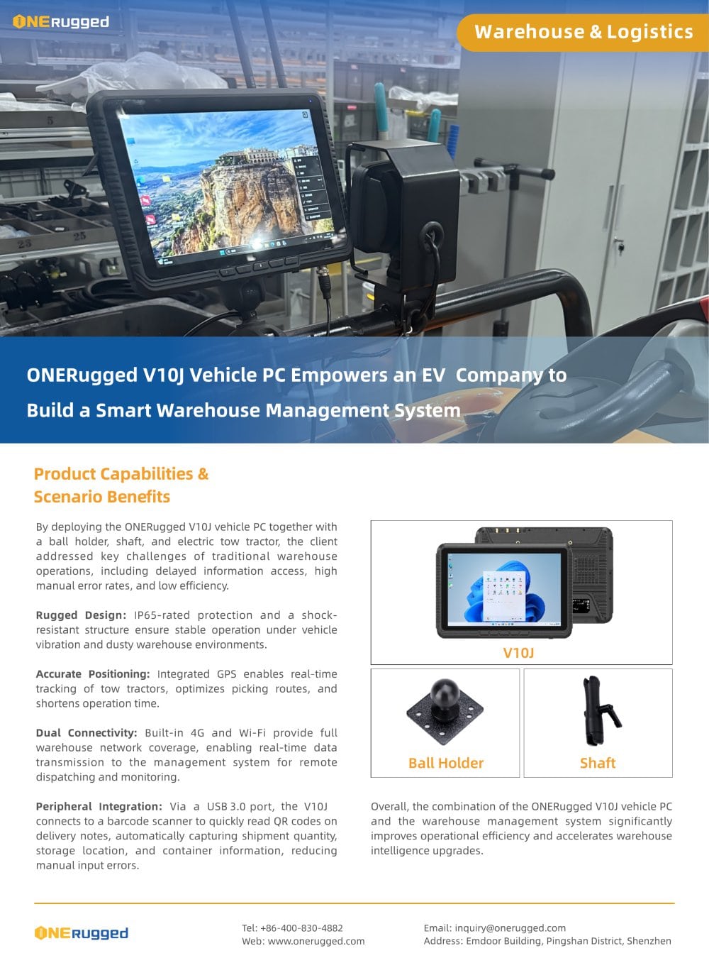  EM-V10J Vehicle PC Empowers an EV Company to Build a Smart Warehouse Management System - Emdoor Information Co., Ltd.