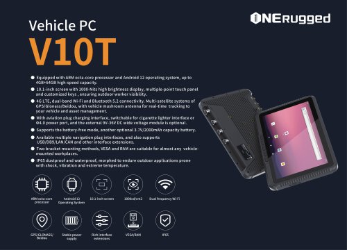 EM-V10T 10 inch Android Vehicle Tablet 