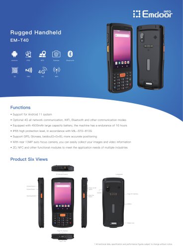 Emdoor Info. Rugged Handheld PDA EM-T40