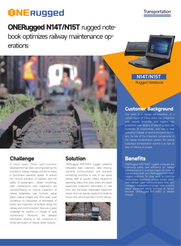 ONERugged N14T/N15T: Enhancing Railway Maintenance Operations with Robust Rugged Notebooks