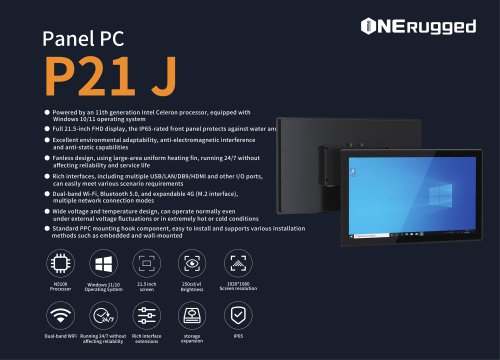 ONERugged P21J Panel PC: Unleashing Power and Precision with Windows 11/10 and IP65 Protection