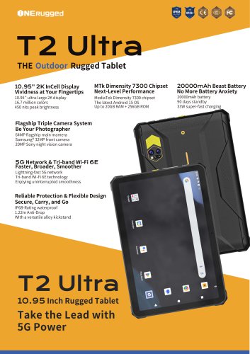 ONERugged T2 Ultra:The Outdoor rugged tablet 10inch android 15 OS tablet up to 20GB RAM+256GB ROM