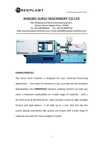 Horizontal injection molding machine TH110