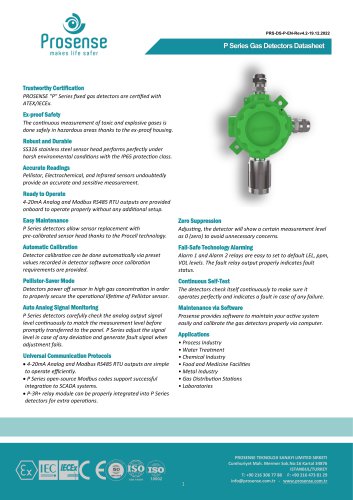 P Series Gas Detectors Datasheet