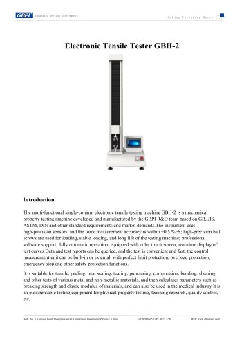 GBH-2 Electronic Tensile Tester A3(20250516）