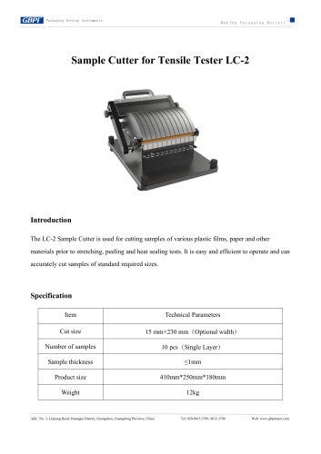 LC-2 Sample Cutter for Tensile Tester (20251226)
