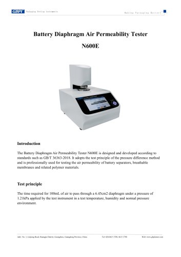 N600E Battery Diaphragm Air Permeability Tester A0(20250528)