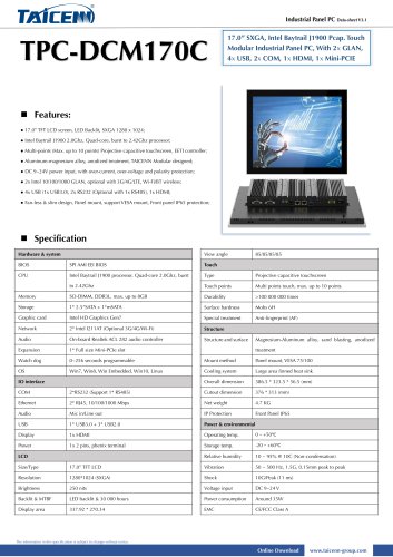 TAICENN/Panel PC/TPC-DCM170C