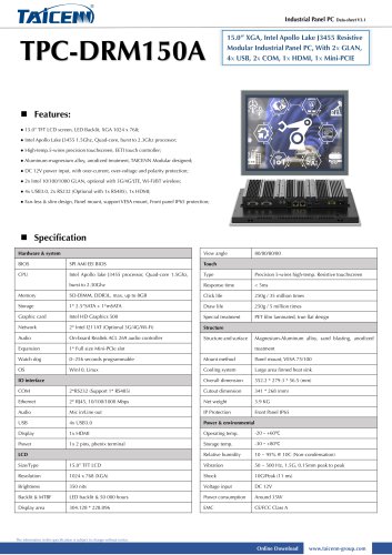 TAICENN/Panel PC/TPC-DRM150A