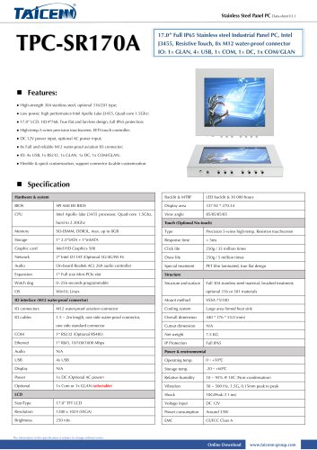 TAICENN/Panel PC/TPC-SR170A