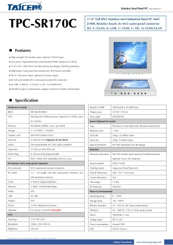 TAICENN/Panel PC/TPC-SR170C