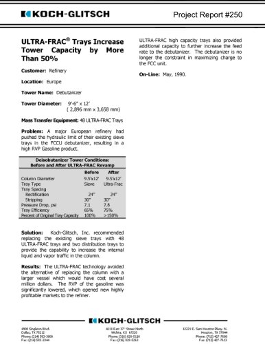 ULTRA-FRAC® Trays - Project Report