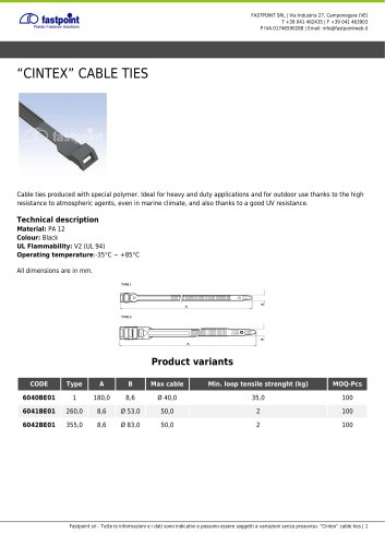 “CINTEX” CABLE TIES