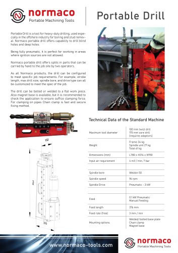 Portable pneumatic drill PD100