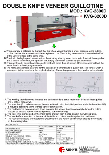 DOUBLE KNIFE VENEER GUILLOTINE