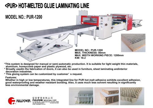 (PUR) HOT-MELTED GLUE LAMINATING LINE