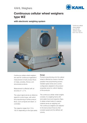 Continuous cellular wheel weighers type WZ