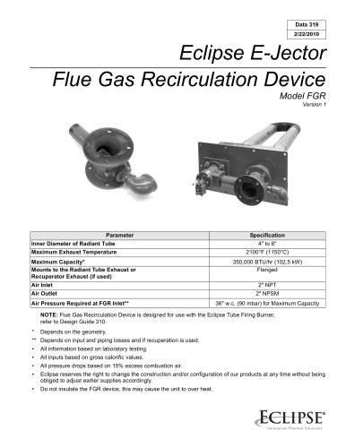 Eclipse E-Jector Flue Gas Recirculation Device